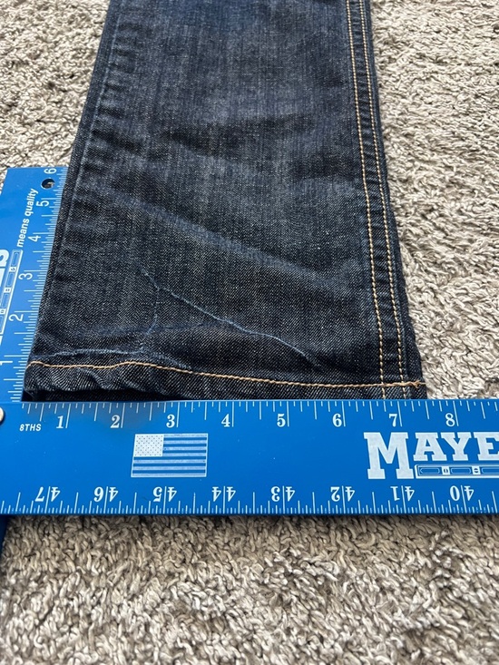 Nissi Juniors Dark Blue Straight-Leg Jeans Pocket Embroidery Hip Stitch -Size 11 - Picture 12 of 12